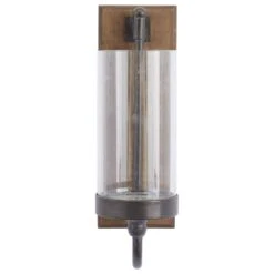 Maple And Jade 16" X 5" Candle Holder Wall Sconce In Brown -Home Decoration Series 64002785 4