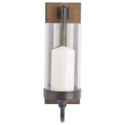 Maple And Jade 16" X 5" Candle Holder Wall Sconce In Brown -Home Decoration Series 64002785 5