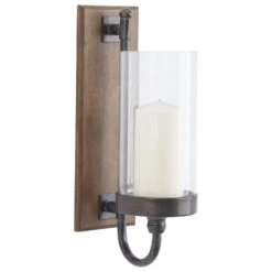 Maple And Jade 16" X 5" Candle Holder Wall Sconce In Brown -Home Decoration Series 64002785 6