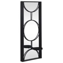 Maple And Jade 18" X 8" Candle Holder Wall Sconce In Black