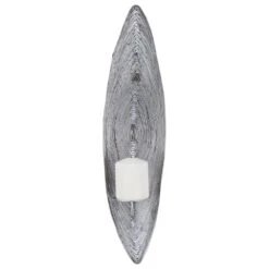 Maple And Jade 23" X 6" Candle Holder Wall Sconce In Silver And Bronze -Home Decoration Series 64003486 4