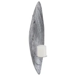 Maple And Jade 23" X 6" Candle Holder Wall Sconce In Silver And Bronze -Home Decoration Series 64003486 5