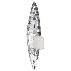 Maple And Jade 20" X 5" Candle Holder Wall Sconce In Silver -Home Decoration Series 64003551 4