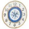 Maple And Jade 24" Nautical Wall Clock In Blue, Brown, Black And White