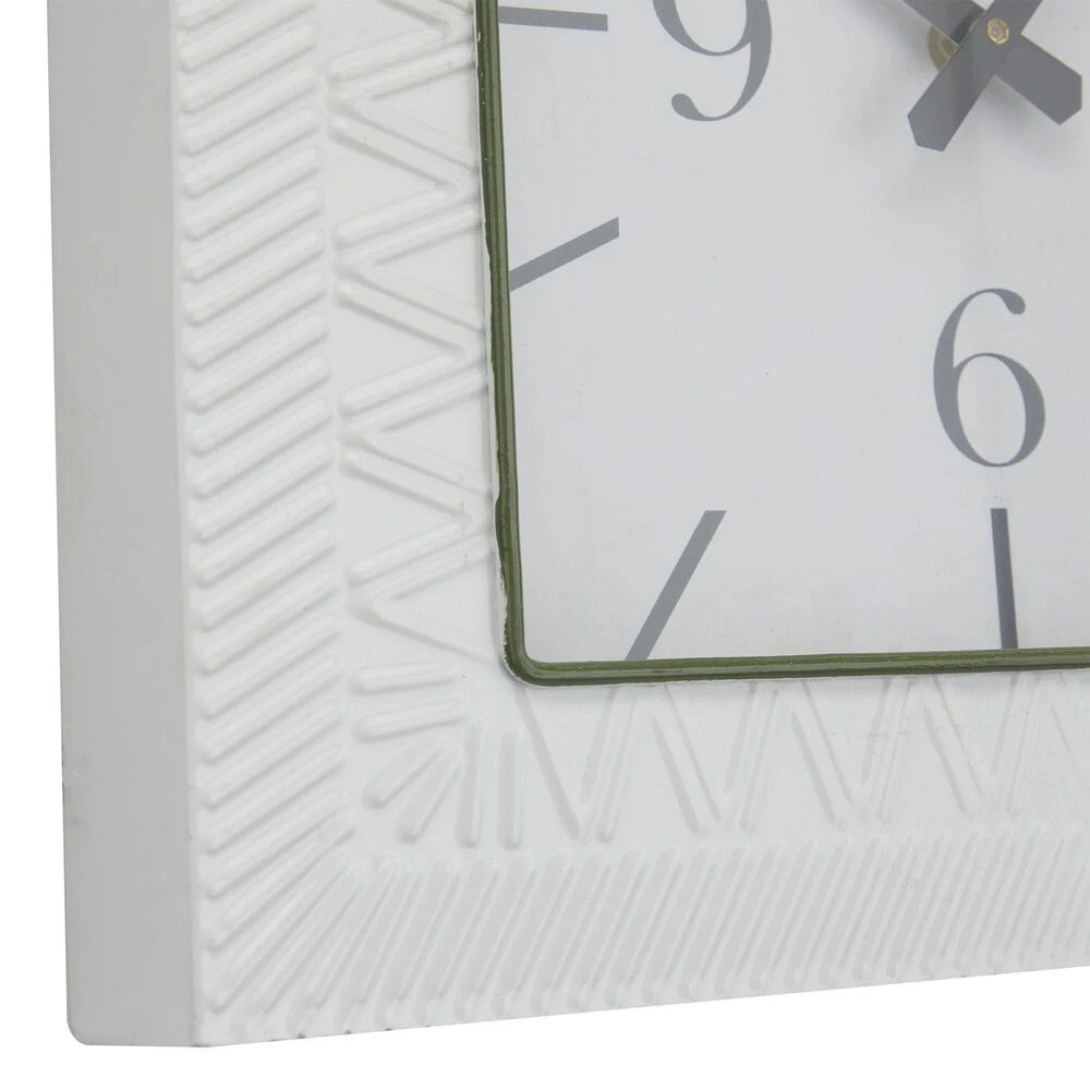 Maple And Jade 12" Embossed Wall Clock In White 4 Maple And Jade 12" Embossed Wall Clock In White - Image 2