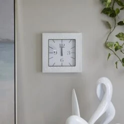 Maple And Jade 12" Embossed Wall Clock In White 12 Maple And Jade 12" Embossed Wall Clock In White -Home Decoration Series 64003726 5