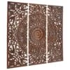 Maple And Jade 48" X 16" Bohemian Carved Floral Wall Decor In Brown (Set Of 3) -Home Decoration Series 64004286 1