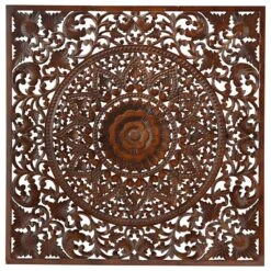 Maple And Jade 48" X 16" Bohemian Carved Floral Wall Decor In Brown (Set Of 3) -Home Decoration Series 64004286 4