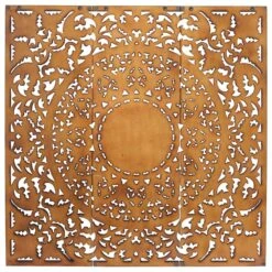 Maple And Jade 48" X 16" Bohemian Carved Floral Wall Decor In Brown (Set Of 3) -Home Decoration Series 64004286 7