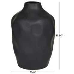 Maple And Jade Ceramic Modern Vase In Black -Home Decoration Series 64004336 6