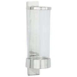 Maple And Jade 16" X 5" Candle Holder Wall Sconce In Silver And Clear