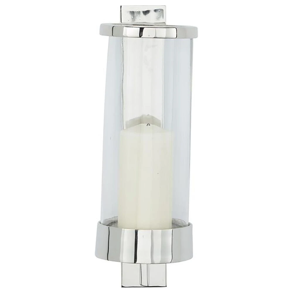 Maple And Jade 16" X 5" Candle Holder Wall Sconce In Silver And Clear 4 Maple And Jade 16" X 5" Candle Holder Wall Sconce In Silver And Clear - Image 2