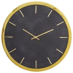 Maple And Jade 19" Wall Clock In Matte Black And Glossy Gold -Home Decoration Series 64004781 3