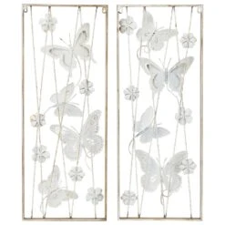 Maple And Jade 36" X 14" Butterfly Wall Decor In Blue, Red, Pink, Yellow And Gold (Set Of 2) 11 Maple And Jade 36" X 14" Butterfly Wall Decor In Blue, Red, Pink, Yellow And Gold (Set Of 2) -Home Decoration Series 64005010 4