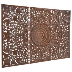 Maple And Jade 48" X 22" Floral Wall Decor In Brown (Set Of 3) -Home Decoration Series 64005135 6