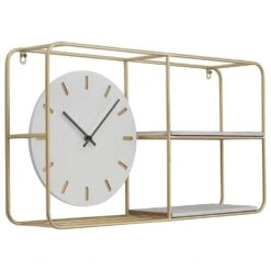 Maple And Jade 15' X 27" Wall Clock In Gold, White And Black