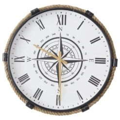 Maple And Jade 19" Nautical Wall Clock In Brown, Black, White And Gold -Home Decoration Series 64005606 4