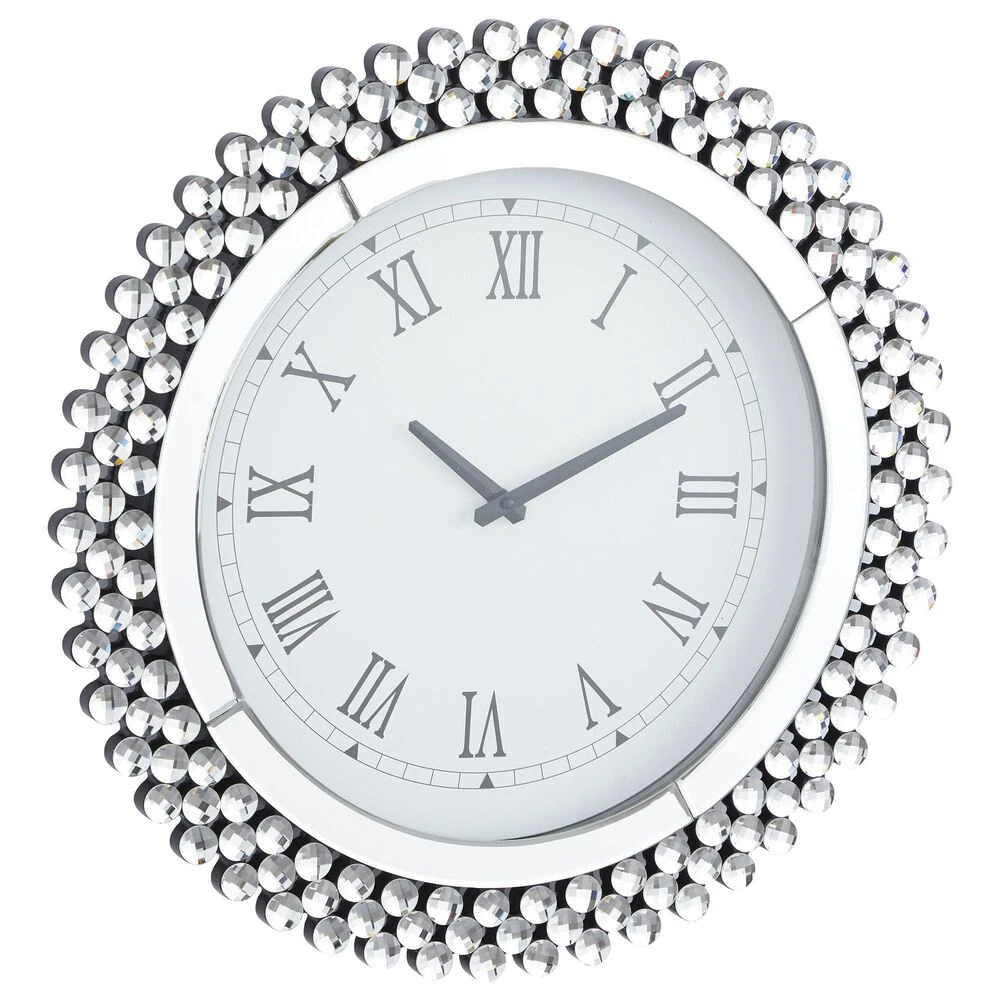 Maple And Jade 20" Abstract Wall Clock In Polished Silver And Black 3 Maple And Jade 20" Abstract Wall Clock In Polished Silver And Black