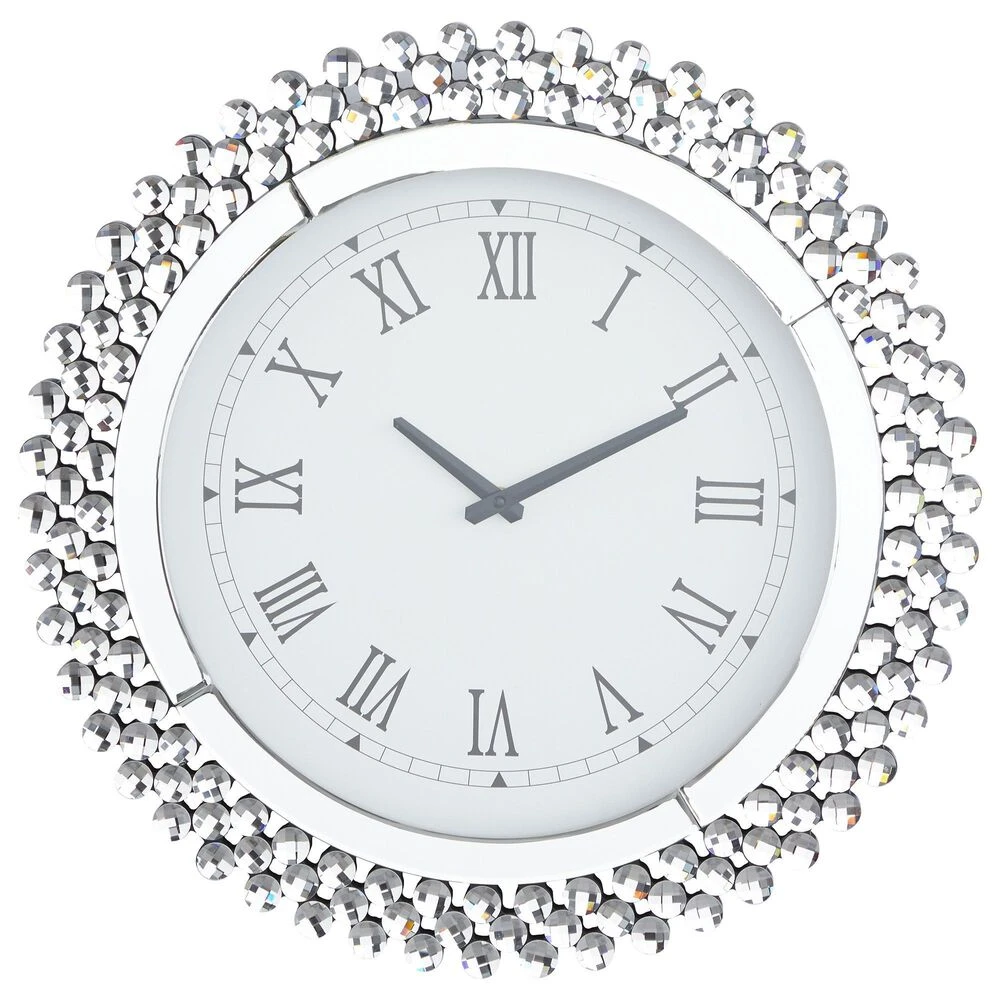 Maple And Jade 20" Abstract Wall Clock In Polished Silver And Black 5 Maple And Jade 20" Abstract Wall Clock In Polished Silver And Black - Image 3