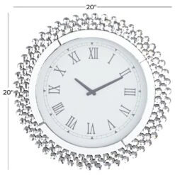 Maple And Jade 20" Abstract Wall Clock In Polished Silver And Black 13 Maple And Jade 20" Abstract Wall Clock In Polished Silver And Black -Home Decoration Series 64005796 6