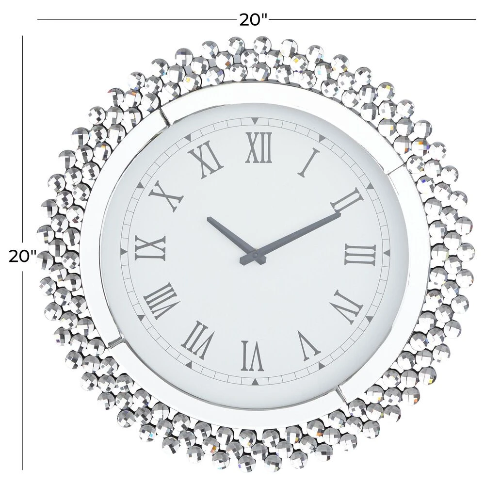 Maple And Jade 20" Abstract Wall Clock In Polished Silver And Black 8 Maple And Jade 20" Abstract Wall Clock In Polished Silver And Black - Image 6