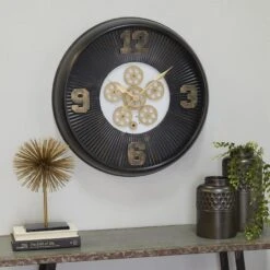 Maple And Jade 24" Wall Clock In Black, Bronze, Gold And White -Home Decoration Series 64005838 5