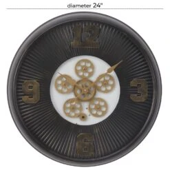 Maple And Jade 24" Wall Clock In Black, Bronze, Gold And White -Home Decoration Series 64005838 6