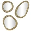 Maple And Jade Oval Wall Mirror In Gold (Set Of 3) -Home Decoration Series 64006075 1