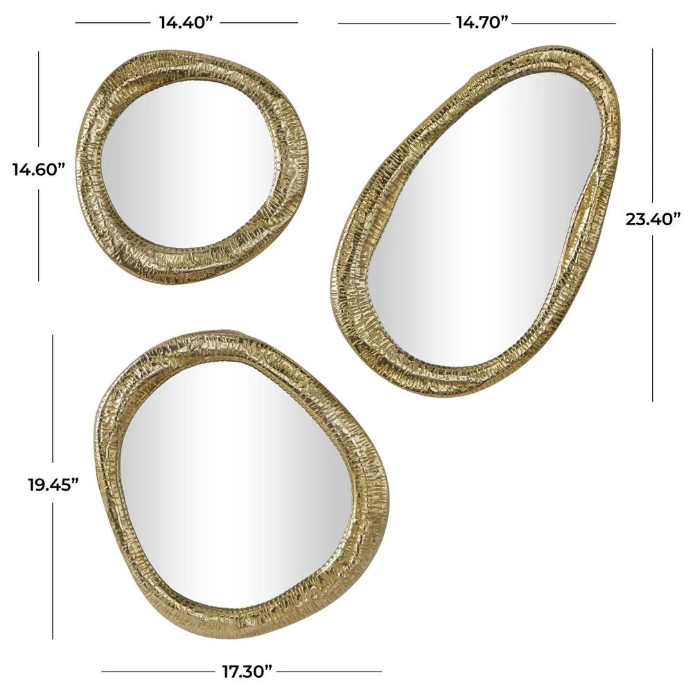 Maple And Jade Oval Wall Mirror In Gold (Set Of 3) 9 Maple And Jade Oval Wall Mirror In Gold (Set Of 3) - Image 7
