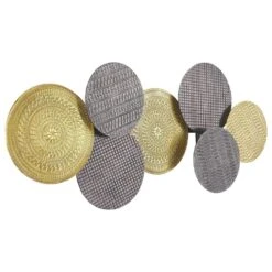 Maple And Jade 19" X 42" Tribal Wall Decor In Gold And Black