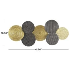 Maple And Jade 19" X 42" Tribal Wall Decor In Gold And Black -Home Decoration Series 64006125 6