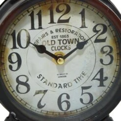 Maple And Jade 6" Analog Clock In Distressed Brown 13 Maple And Jade 6" Analog Clock In Distressed Brown -Home Decoration Series 64006703 4