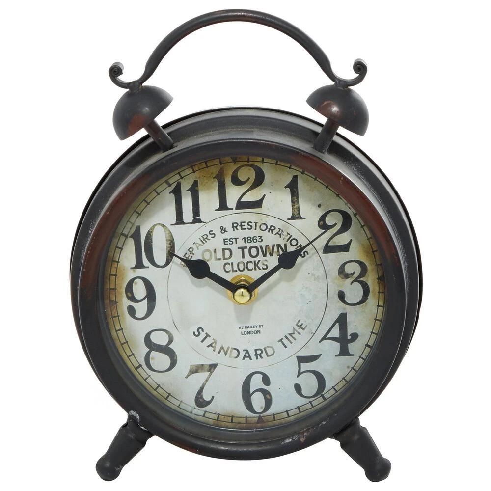 Maple And Jade 6" Analog Clock In Distressed Brown 7 Maple And Jade 6" Analog Clock In Distressed Brown - Image 5