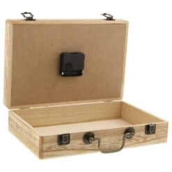 Maple And Jade 12" Wood Farmhouse Table Clock In Black -Home Decoration Series 64006927 5