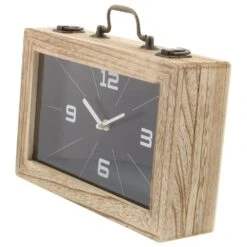 Maple And Jade 12" Wood Farmhouse Table Clock In Black -Home Decoration Series 64006927 7