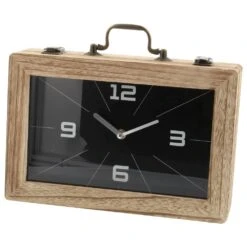 Maple And Jade 12" Wood Farmhouse Table Clock In Black -Home Decoration Series 64006927 8
