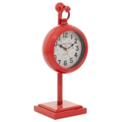 Maple And Jade Pendulum Table Clock In Red