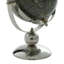Maple And Jade 9" Stainless Steel Globe In Silver, Blue And Green 11 Maple And Jade 9" Stainless Steel Globe In Silver, Blue And Green -Home Decoration Series 64007354 3