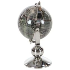 Maple And Jade 9" Stainless Steel Globe In Silver, Blue And Green 12 Maple And Jade 9" Stainless Steel Globe In Silver, Blue And Green -Home Decoration Series 64007354 4