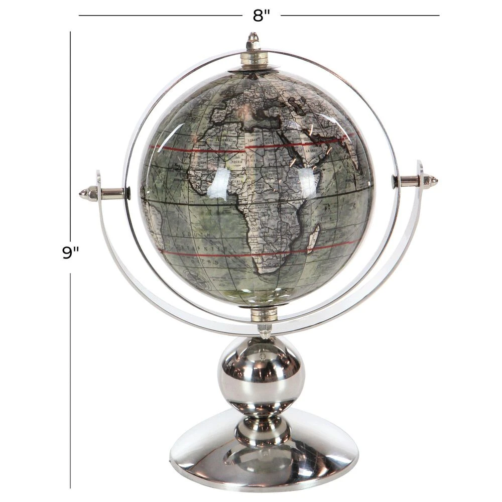 Maple And Jade 9" Stainless Steel Globe In Silver, Blue And Green 9 Maple And Jade 9" Stainless Steel Globe In Silver, Blue And Green - Image 7