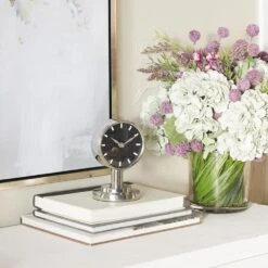 Maple And Jade Modern Abstract Clock In Silver And Black -Home Decoration Series 64008311 6