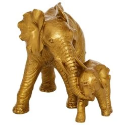 Maple And Jade Elephant Sculpture In Gold