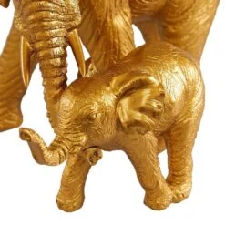 Maple And Jade Elephant Sculpture In Gold -Home Decoration Series 64009160 3