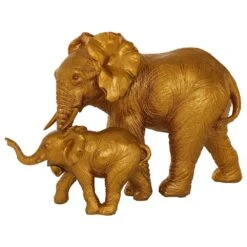 Maple And Jade Elephant Sculpture In Gold -Home Decoration Series 64009160 5