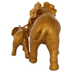 Maple And Jade Elephant Sculpture In Gold -Home Decoration Series 64009160 7