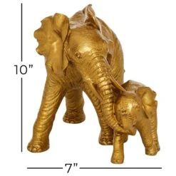 Maple And Jade Elephant Sculpture In Gold -Home Decoration Series 64009160 9