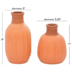 Maple And Jade Ceramic Vase In Peach And Beige (Set Of 2) -Home Decoration Series 64010796 17
