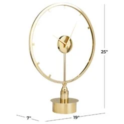 Maple And Jade 25" Abstract Clock In Gold -Home Decoration Series 64014111 7