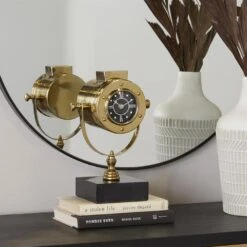 Maple And Jade 12" X 8" Clock In Gold And Black -Home Decoration Series 64015787 6