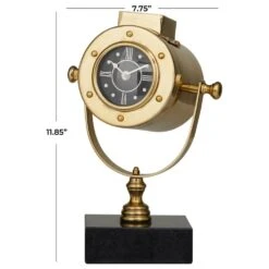 Maple And Jade 12" X 8" Clock In Gold And Black -Home Decoration Series 64015787 7